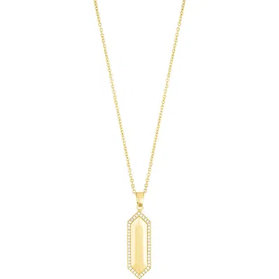 Adornia Elongated Pavé Pendant Necklace In Gold