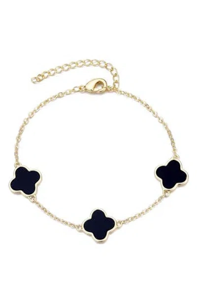 Adornia Enamel Clover Station Bracelet In Multi