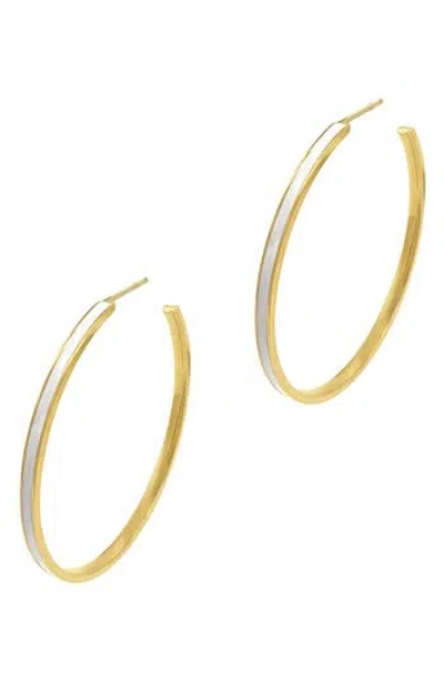 Adornia Enamel Hoop Earrings In Gold