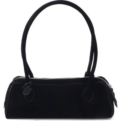 Adornia Faux Leather Bowling Shoulder Bag In Black