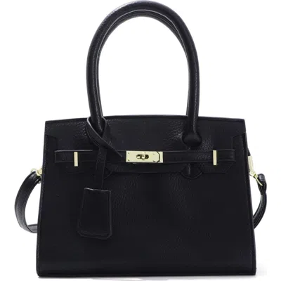 Adornia Faux Leather Top Handle Bag In Black