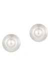 Adornia Faux Pearl Front/back Stud Earrings In White
