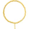 Adornia Faux Pearl Initial Charm Beaded Bracelet In Gold White-i