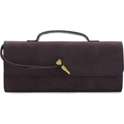 Adornia Faux Suede Envelope Bag In Brown