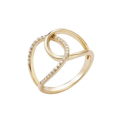 Adornia Fine 14k Gold Vermeil .925 Sterling Silver Cz Tall Infinity Ring