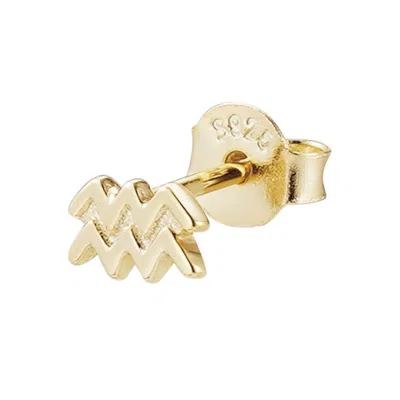 Adornia Fine 14k Gold Vermeil .925 Sterling Silver Single Zodiac Sign Stud Earring