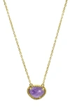 Adornia Fine Jewelry 14k Over Silver 2.00 Ct. Tw. Amethyst February Birthstone Necklace In Gold - Amethyst - February