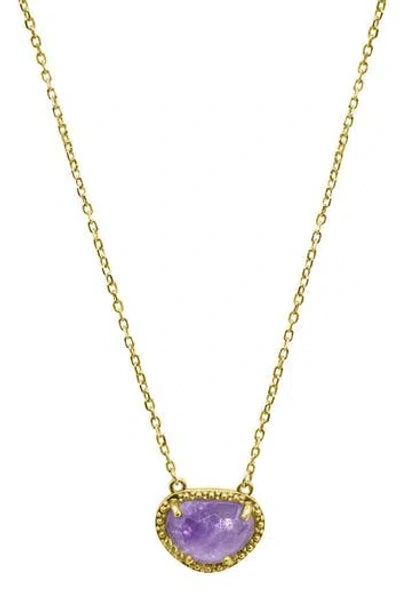 Adornia Fine Jewelry 14k Over Silver 2.00 Ct. Tw. Amethyst February Birthstone Necklace In Gold - Amethyst - February