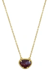 Adornia Fine Jewelry 14k Over Silver 2.00 Ct. Tw. Garnet January Birthstone Necklace In Gold - Garnet - January