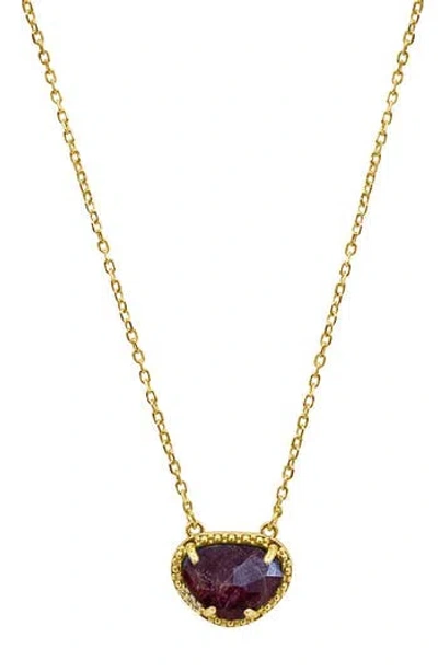 Adornia Fine Jewelry 14k Over Silver 2.00 Ct. Tw. Garnet January Birthstone Necklace In Gold - Garnet - January