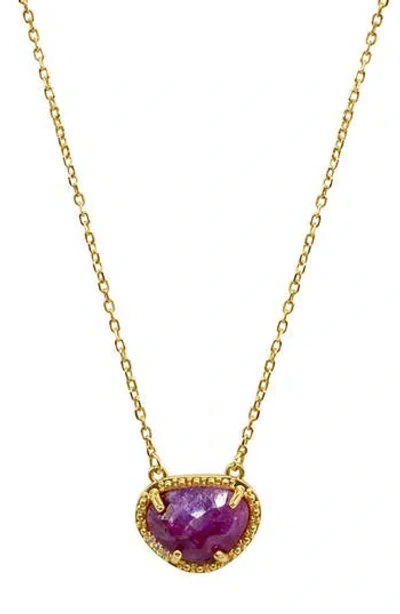 Adornia Fine 14k Yellow Gold Plated Sterling Silver Birthstone Pendant Necklace In Purple