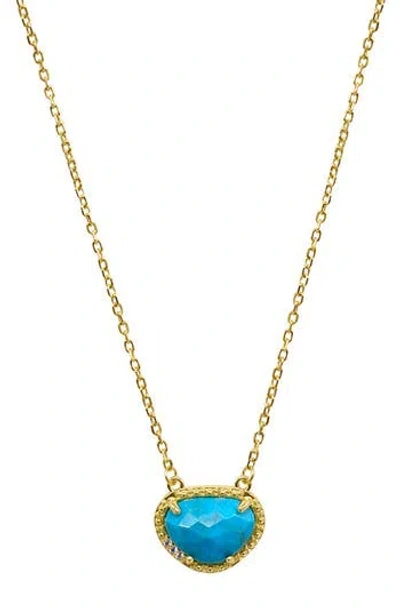 Adornia Fine Jewelry 14k Over Silver 2.00 Ct. Tw. Turquoise December Birthstone Necklace In Gold - Turquoise - December