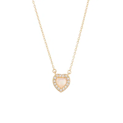 Adornia Fine Adornia Heart Halo Necklace 14k Gold Vermeil In White