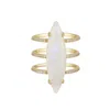 Adornia Fine Adornia Moonstone Marquis Ring 14k Gold Vermeil In White