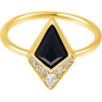 Adornia Fine Black Onyx & Diamond Ring