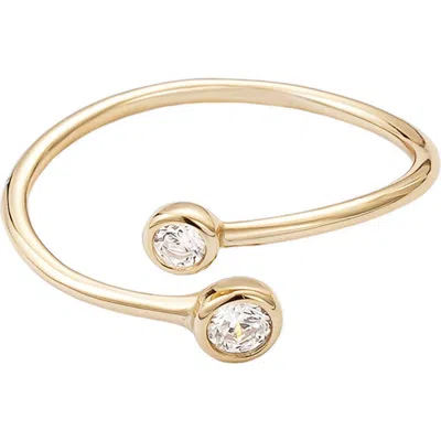 Adornia Fine Double Bezel Set Cz Open Band Ring