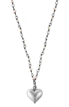 Adornia Fine Freshwater Pearl Rosary Puffy Heart Pendant Necklace In Silver