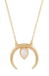 Adornia Fine Horn Floating Pear Moonstone Pendant Necklace In Gold