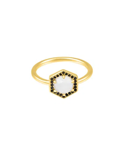 Adornia Fine Jewelry 14k Over Silver 1.00 Ct. Tw. Moonstone Cz Ring In Gold