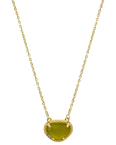 ADORNIA FINE ADORNIA FINE JEWELRY 14K OVER SILVER 2.00 CT. TW. PERIDOT AUGUST BIRTHSTONE NECKLACE