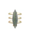 Adornia Fine Jewelry 14k Over Silver 9.00 Ct. Tw. Labradorite Cz Ring