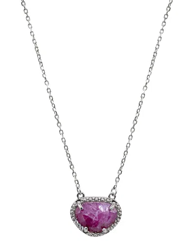 Adornia Fine Jewelry Silver 2.00 Ct. Tw. Ruby July Birthstone Necklace
