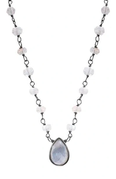 Adornia Fine Labradorite Rosary Pear Necklace In Green
