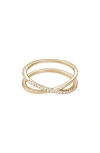Adornia Fine Pavé Cz Crisscross Ring