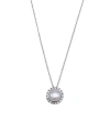 Adornia Floating Freshwater Pearl Halo Necklace In Silver-tone