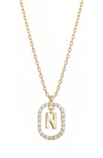 Adornia Floating Letter Initial Cubic Zirconia Pendant Necklace