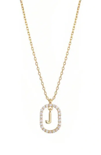 Adornia Floating Letter Initial Cubic Zirconia Pendant Necklace In Gold