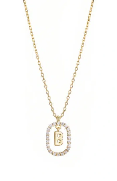 Adornia Floating Letter Initial Cubic Zirconia Pendant Necklace In Gold
