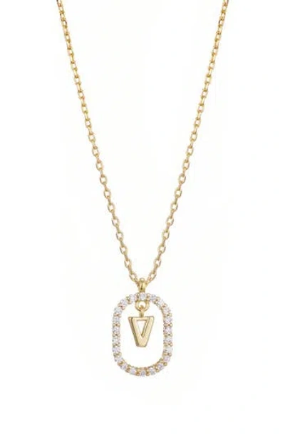 Adornia Floating Letter Initial Cubic Zirconia Pendant Necklace In Gold
