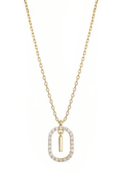 Adornia Floating Letter Initial Cubic Zirconia Pendant Necklace In Gold