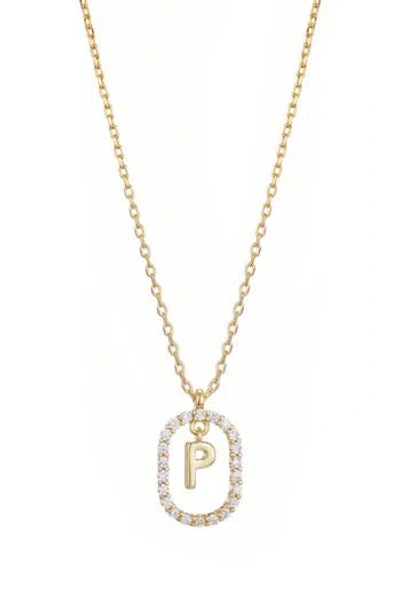 Adornia Floating Letter Initial Cubic Zirconia Pendant Necklace In Gold