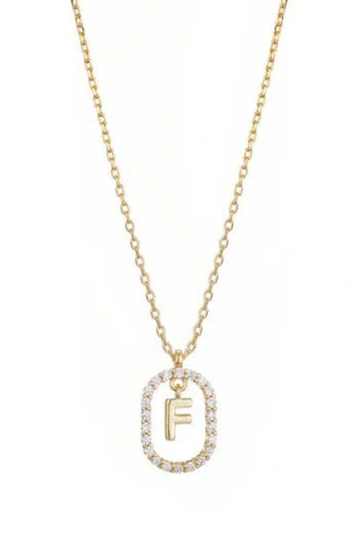 Adornia Floating Letter Initial Cubic Zirconia Pendant Necklace In Gold