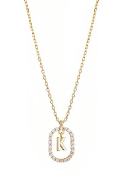 Adornia Floating Letter Initial Cubic Zirconia Pendant Necklace In Gold