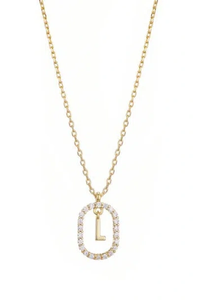 Adornia Floating Letter Initial Cubic Zirconia Pendant Necklace In Gold