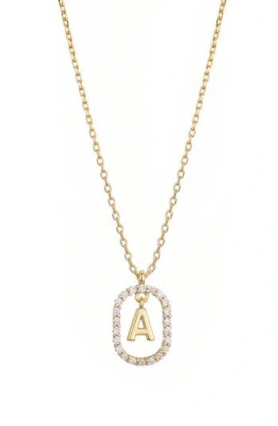 Adornia Floating Letter Initial Cubic Zirconia Pendant Necklace In Gold