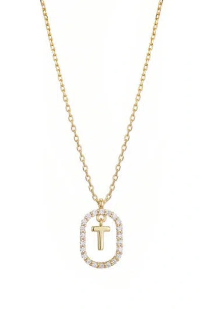 Adornia Floating Letter Initial Cubic Zirconia Pendant Necklace In Gold