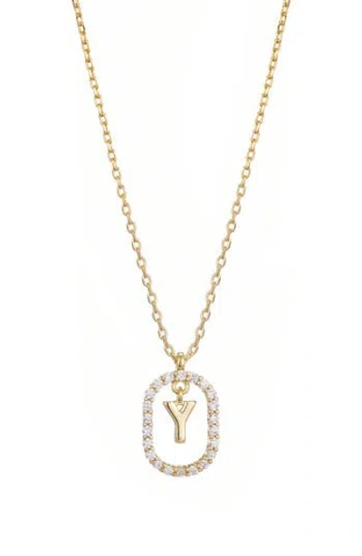 Adornia Floating Letter Initial Cubic Zirconia Pendant Necklace In Gold