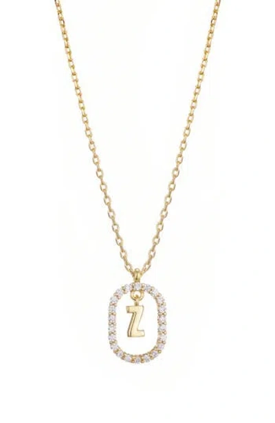 Adornia Floating Letter Initial Cubic Zirconia Pendant Necklace In Gold