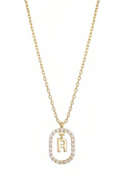 Adornia Floating Letter Initial Cubic Zirconia Pendant Necklace In Gold