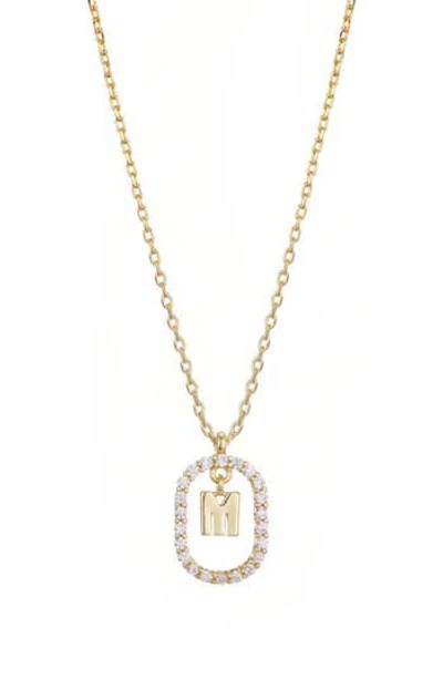 Adornia Floating Letter Initial Cubic Zirconia Pendant Necklace In Gold