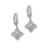 Adornia Floral Dangle Mother Of Pearl Hoop Earrings In White