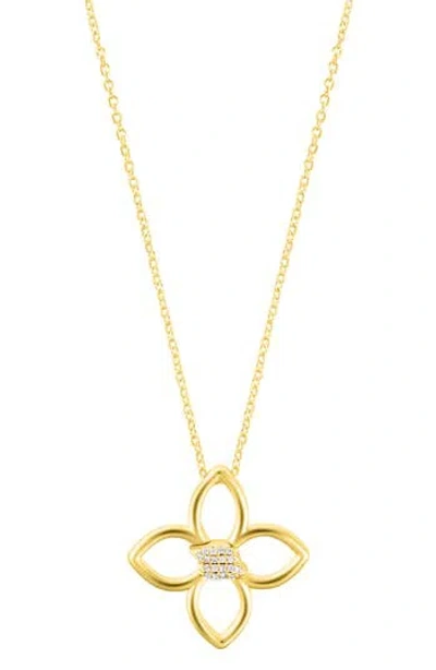Adornia Floral Pendant Necklace In Gold