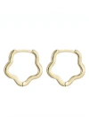 Adornia Flower Shaped Huggie Hoop Earrings In Gold