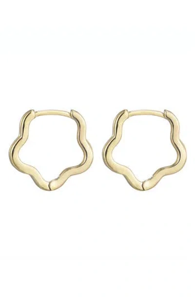 Adornia Flower Shaped Huggie Hoop Earrings In Gold
