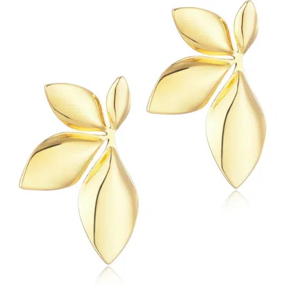 Adornia Flower Stud Earrings In Gold
