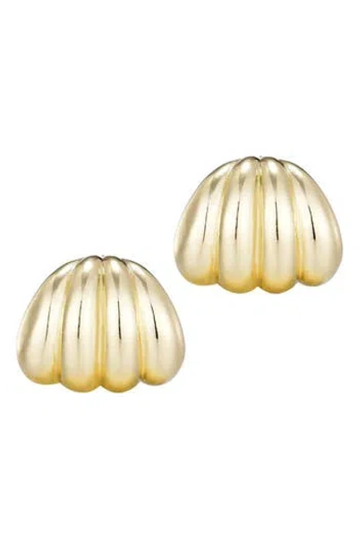 Adornia Fluted Wrap Stud Earrings In Gold
